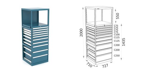 ESTANTERÍAS ESPECIALES  MODULARES TALLER SERIE 115 E1 411