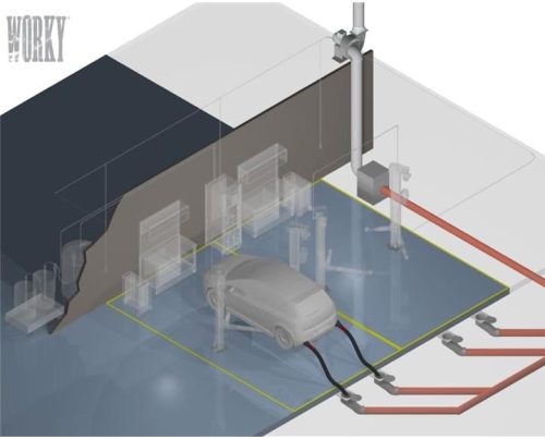 EXTRACTOR DE GASES PARA TALLERES CONEXIÓN A SUELO