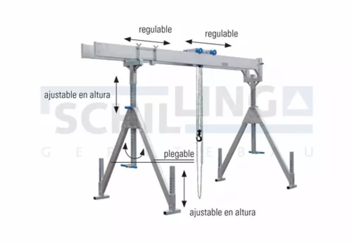 GRÚA ELEVACIÓN DE PÓRTICO ALUMINIO 2000/3000KG
