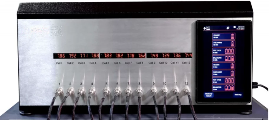 PROBADOR DE CELDAS DE BATERÍAS PARA EV 12 CANALES TSHB002
