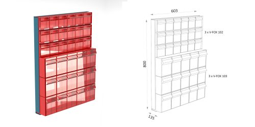 PANELES ALMACENAMIENTO PEQUEÑO MATERIAL VISUALES V-402
