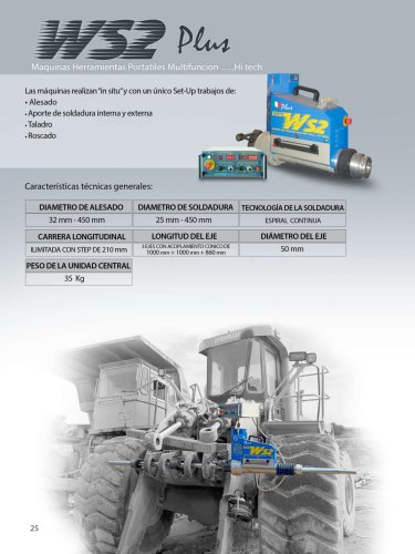 MANDRINADORA PORTATIL EJES Y BULONES MAQUINARIA INDUSTRIAL WS3DRAGSTER 600/800/1000/CNC
