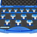 Juego de llaves de boca fija, 13 piezas, de 7 mm a 19 mm con cuadradillo de 9×12 mm