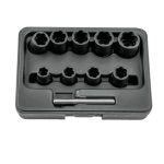 Juego de extractores de vasos giratorios, 9 piezas, 3/8′, 10-19 mm